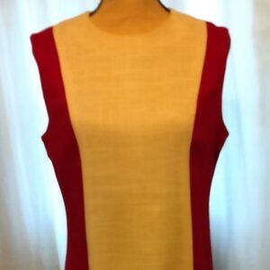 Red and White linen dress